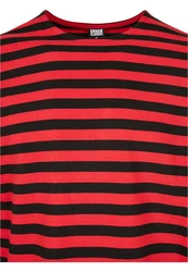 URBAN CLASSICS Langarmshirt Urban Classics Herren Regular Stripe LS Rot