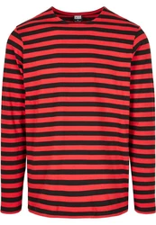URBAN CLASSICS Langarmshirt Urban Classics Herren Regular Stripe LS Rot