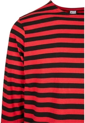 URBAN CLASSICS Langarmshirt Urban Classics Herren Regular Stripe LS Rot