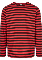 URBAN CLASSICS Langarmshirt Urban Classics Herren Regular Stripe LS Rot