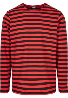 URBAN CLASSICS Langarmshirt Urban Classics Herren Regular Stripe LS Rot