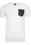 URBAN CLASSICS T-Shirt Urban Classics Herren Synthetic Leather Pocket Tee Weiß/Creme