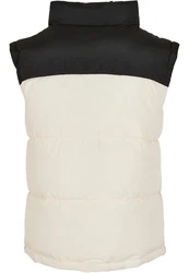 Urban Classics Block Puffer Vest Weiß/Beige/Schwarz