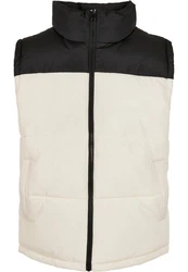 Urban Classics Block Puffer Vest Weiß/Beige/Schwarz