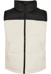 Urban Classics Block Puffer Vest Weiß/Beige/Schwarz