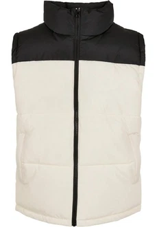 Urban Classics Block Puffer Vest Weiß/Beige/Schwarz