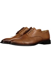 Roy Robson Anzugsschuh Derby Captoe Schnürschuh Braun/Beige
