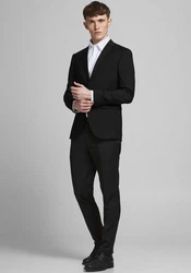 Jack & Jones Anzug JPRBLAFranco JPRFRANCO SUIT NOOS Schwarz/Braun