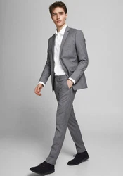 Jack & Jones Anzug JPRBLAFranco JPRFRANCO SUIT NOOS Dunkelgrau/Grau/Hellgrau