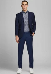 Jack & Jones Anzughose JPRFRANCO TROUSER NOOS Dunkelblau/Blau
