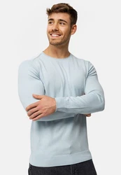 Indicode Herren Gamal Strickpullover O-Neck Pulli Celestial Blue