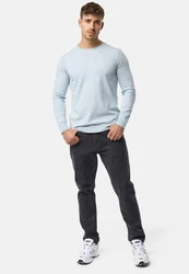 Indicode Herren Gamal Strickpullover O-Neck Pulli Celestial Blue