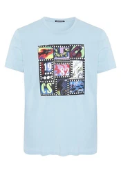 Chiemsee Print-Shirt T-Shirt mit Art-Frontprint (1) Hellblau/Blau/Mischfarben