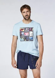 Chiemsee Print-Shirt T-Shirt mit Art-Frontprint (1) Hellblau/Blau/Mischfarben