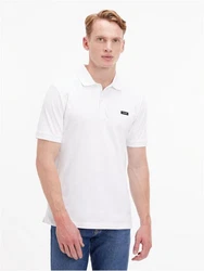 Calvin Klein Poloshirt mit Logo auf der Brust Weiß/Creme