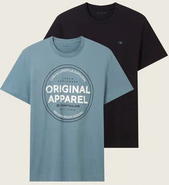 T-Shirt (Packung, 2-tlg) 1x mit groem Print 1x mit kleinem Logo auf der Brust