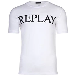 Replay T-Shirt Herren 1/2-Arm Rundhals Logo Blau/Rot/Dunkelblau