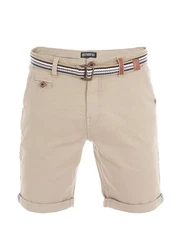 riverso Herren Chino Shorts RIVKlaas Regular Fit Gürtel Bermuda Kurze Hose (19400) Beige/Khaki