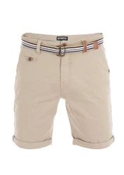 riverso Herren Chino Shorts RIVKlaas Regular Fit Gürtel Bermuda Kurze Hose (19400) Beige/Khaki