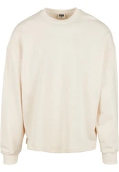URBAN CLASSICS Rundhalspullover Urban Classics Herren Organic Oversized Boxy Crew Khaki/Beige/Weiß