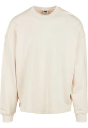 URBAN CLASSICS Rundhalspullover Urban Classics Herren Organic Oversized Boxy Crew Khaki/Beige/Weiß