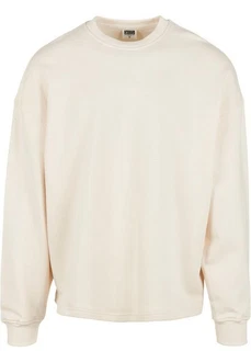 URBAN CLASSICS Rundhalspullover Urban Classics Herren Organic Oversized Boxy Crew Khaki/Beige/Weiß