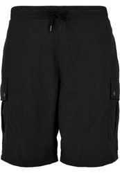 URBAN CLASSICS Cargohose Urban Classics Herren Nylon Cargo Shorts Schwarz/Dunkelblau/Dunkelgrau