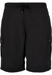 URBAN CLASSICS Cargohose Urban Classics Herren Nylon Cargo Shorts Schwarz/Dunkelblau/Dunkelgrau