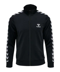 hummel Hmlnathan 2.0 Zip Jacket Trainingsjacke Schwarz/Beige/Dunkelblau/Weiß