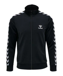 hummel Hmlnathan 2.0 Zip Jacket Trainingsjacke Schwarz/Beige/Dunkelblau/Weiß