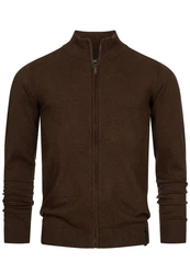 Indicode Strickjacke Lau Dunkelbraun/Braun/Dunkelrot