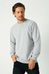 COMEOR Sweatshirt Herren Pullover bequeme Sweater Grau/Hellgrau