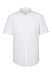 H.I.S Kurzarmhemd Regular Fit Stehkragenhemd Weiß/Creme