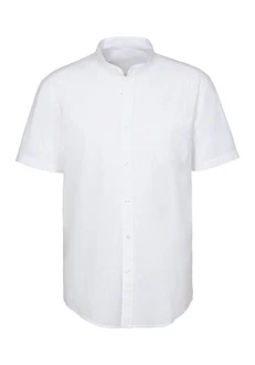 H.I.S Kurzarmhemd Regular Fit Stehkragenhemd Weiß/Creme