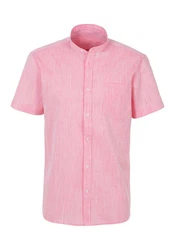 H.I.S Kurzarmhemd Regular Fit Stehkragenhemd Rosa/Rot