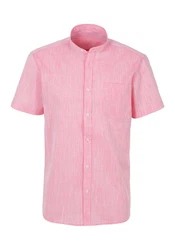 H.I.S Kurzarmhemd Regular Fit Stehkragenhemd Rosa/Rot