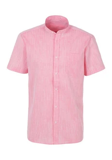 H.I.S Kurzarmhemd Regular Fit Stehkragenhemd Rosa/Rot H.I.S Kurzarmhemd Regular Fit Stehkragenhemd Rosa/Rot