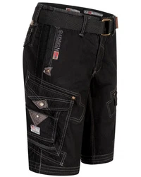 Geographical Norway Shorts Herren Cargo Shorts Bermuda Sommer Freizeit Schwarz