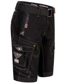 Geographical Norway Shorts Herren Cargo Shorts Bermuda Sommer Freizeit Schwarz
