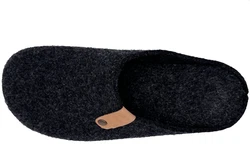 PADERO Herren Pantoffel Hausschuh Schwarz/Dunkelgrau
