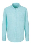 H.I.S Langarmhemd Regular Fit Stehkragenhemd Hellblau/Türkis/Grün