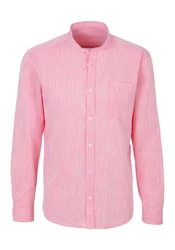 H.I.S Langarmhemd Regular Fit Stehkragenhemd Rosa/Rot
