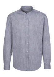 H.I.S Langarmhemd Regular Fit Stehkragenhemd Grau/Hellblau/Dunkelblau/Blau