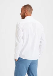 H.I.S Langarmhemd Regular Fit Stehkragenhemd Weiß/Creme