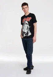 LOGOSHIRT T-Shirt R2-D2 Schwarz/Rot/Creme