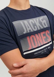 Jack & Jones Kurzarmshirt JJBRIX TEE SS CREW NECK Dunkelblau