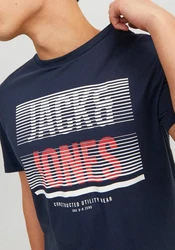 Jack & Jones Kurzarmshirt JJBRIX TEE SS CREW NECK Dunkelblau