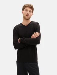 TOM TAILOR Herren Basic Pullover mit V-Ausschnitt (1012820) Schwarz/Dunkelblau/Blau/Hellblau
