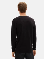 TOM TAILOR Herren Basic Pullover mit V-Ausschnitt (1012820) Schwarz/Dunkelblau/Blau/Hellblau