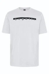 bugatti T-Shirt mit Logo-Print Weiß/Dunkelblau/Creme